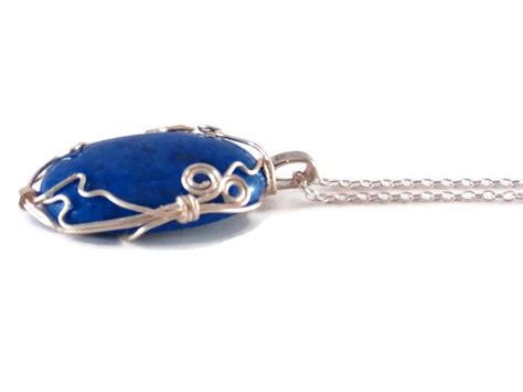 Sterling Silver Blue Stone Pendant Necklace By Didagaijewelry