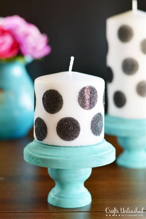 Candle Craft Tutorial Glitter Polka Dots Consumer Crafts Glitter