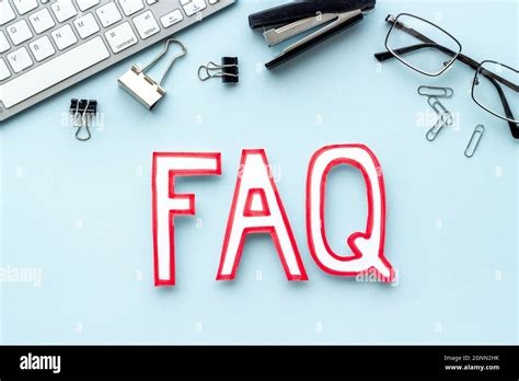 Business Concept Faq Frequently Asked Questions With Keyboard Stock
