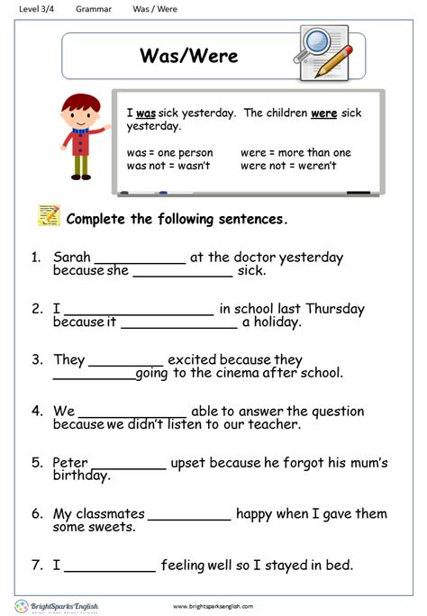 Am Is Are Was Were Activity Worksheets Pdf Was Or Were Worksheets For
