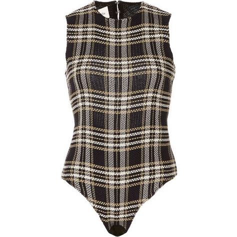Beaufille Mira Plaid Bodysuit 525 Liked On Polyvore Featuring