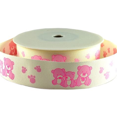 16mm Teddy Bear Ribbon 20m Baby Pink Ancient Wisdom Wholesale