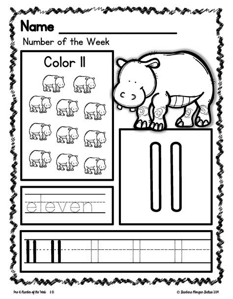 Number 11 Worksheets For Preschool