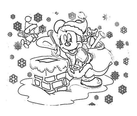Mickey Mouse On Santa Claus Outfit On Christmas Coloring Page Netart