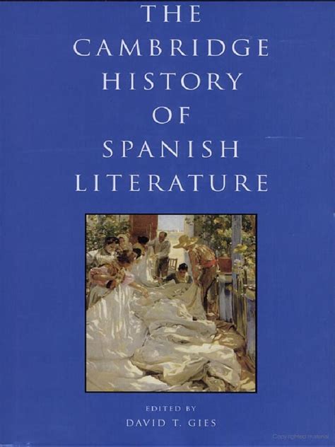 The Cambridge History Of Spanish Literaturepdf