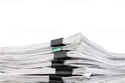 Stack Of Papers With Paper Clips Office Folders Transparent