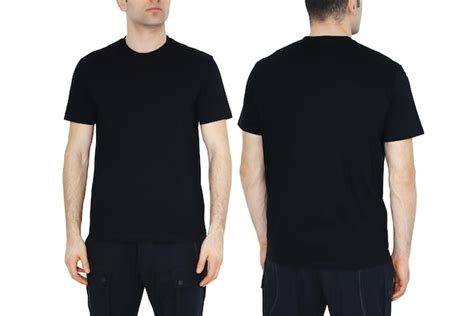 Plain Black T Shirt Front And Back