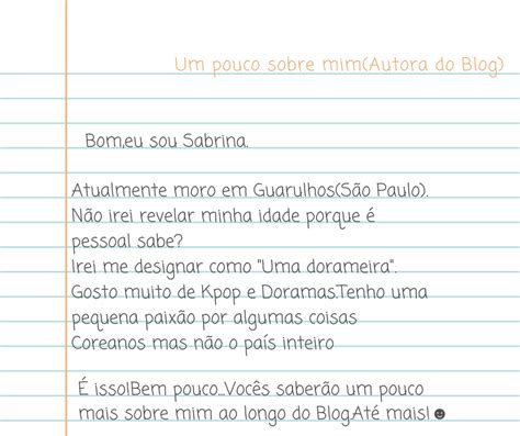 Um Pouco Sobre Mim Texto