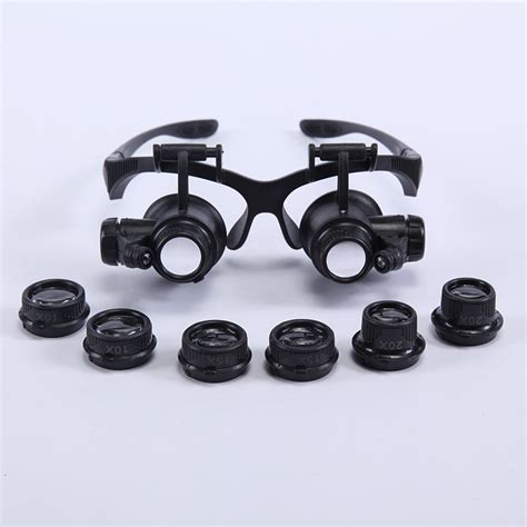 professional watch repair magnifier glasses 10x 15x 20x 25x eye glasses loupe led lights jeweler