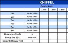 Kniffel® extreme bietet den würfelspaß der extraklasse. Kniffel Vorlage zum Ausdrucken | to do liste | Pinterest ...