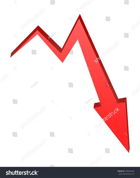 Decrease Arrow Symbol Red Icon Business Stock Vector 340306928
