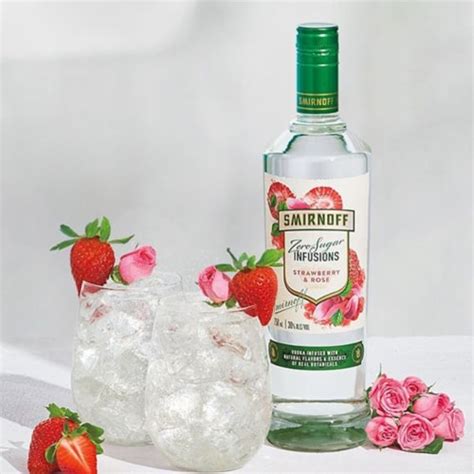 Smirnoff Zero Sugar Infusions Strawberry And Rose Vodka Infused With Natural Flavors 50 Ml