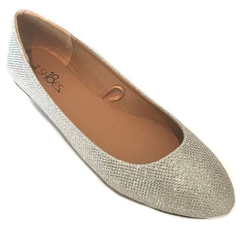 Shoes8teen Womens Ballerina Ballet Flat Shoes Solidsleopard And Sequins