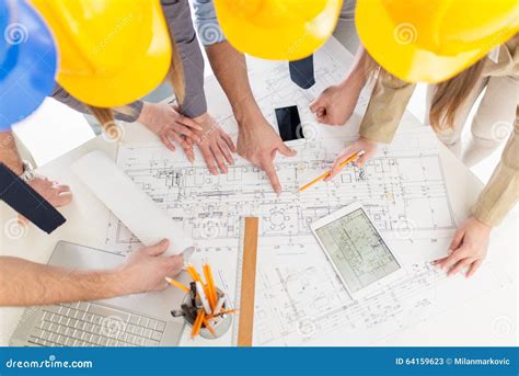 Successful Architects Team Stock Image Image Of Workplace 64159623