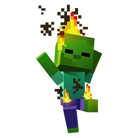 Minecraft Burning Baby Zombie Sticker Sticker Mania