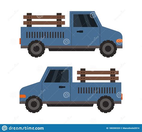 Farm Truck Icon Illustrated In Vector On White Background Stock