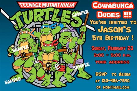 Ninja Turtle Invitation Template