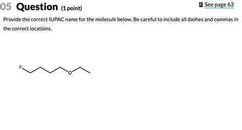 Solved Question Point See Page Provide The Correct Iupac