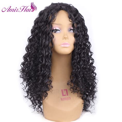 Amir Long Afro Kinky Curly Synthetic Hair Wigs For Women With Combs Inside Pre Plucked Hair