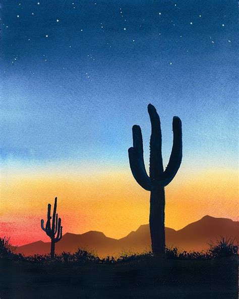 Desert Painting Sunset Painting Cute Canvas Paintings