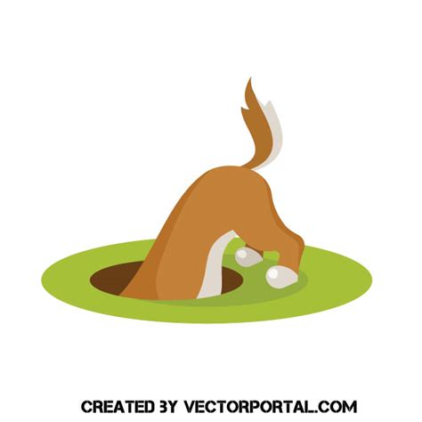 Hund Gräbt Ein Loch Ai Royalty Free Stock Vector Clip Art