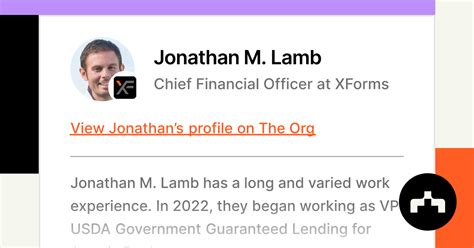 Jonathan M Lamb Chief Financial Officer At Xforms The Org