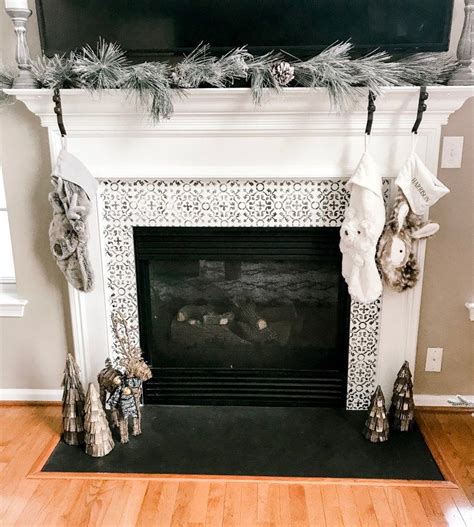 How To Stencil Your Fireplace Surround Red Wine And Sunshine Black