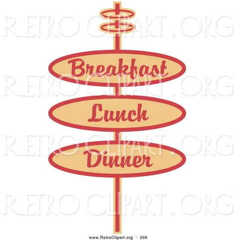 Retro Clipart Of A Vintage Beige Restaurant Sign Advertising Breakfast