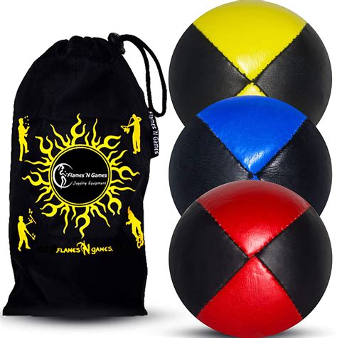 3x Pro Juggling Balls Deluxe Leather Professional Juggling Balls