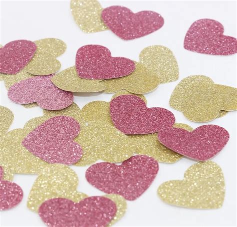 200pcs Glitter Heart For Valentines Day Confetti Wedding Confetti