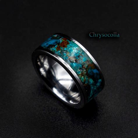 Chrysocolla Ring Healing Crystal Ring Chrysocolla Jewelry Stones