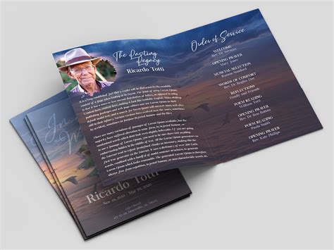 Free Funeral Program Brochure Template On Behance