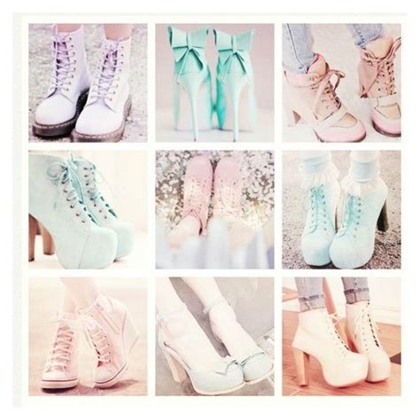Shoes Pastel High Heels Cute High Heels Platform Lace Up Boots