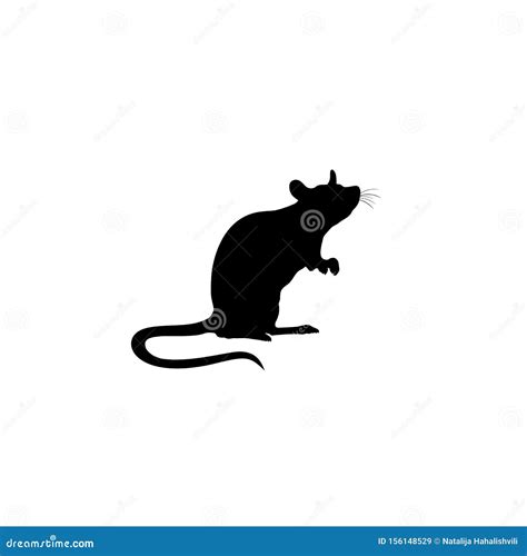Silueta Rat De Pie Icono De Rata Vectorial Aislado Ilustración Del
