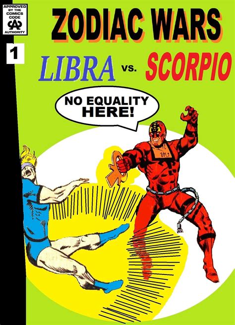 Libra Vs Scorpio Zodiac Wars Comic Book Cover Comic Books