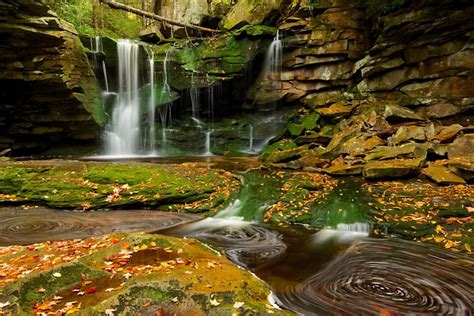Autumn At The Falls Of Elakala Colroful Stream Fall Rocks Autumn