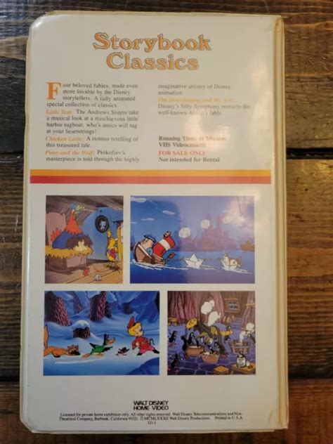 Walt Disney Home Video Storybook Classics Vhs 1982 Clamshell Case