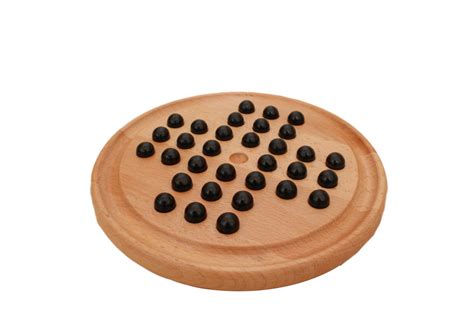 Wooden Solitaire Game Wooden Brain Teaser Board Game