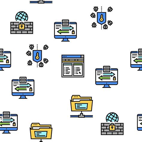 Ssh Sftp File Transfer Protocol Icons Set Vector 9991501 Vector Art At