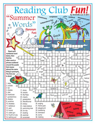 Learn vocabulary, terms and more with flashcards, games and other study tools. Summer Vocabulary (Synonyms) Crossword Puzzle | Teaching Resources