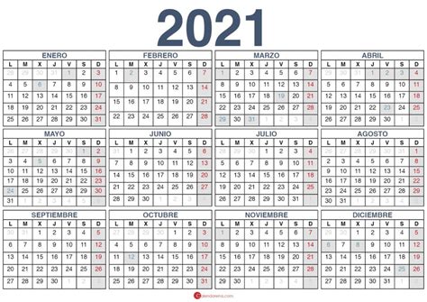 Descargar Gratis Calendario 2021 España 🇪🇸 Calendarena