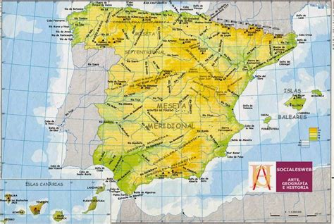 Geografía E Historia 1º Eso Mapa FÍsico De EspaÑa