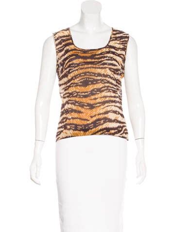 Dolce Gabbana Tiger Print Sleeveless Top Clothing DAG77265 The