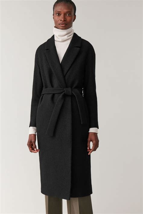 Oversized Belted Wool Coat Black Coats Cos Coat Black Coat