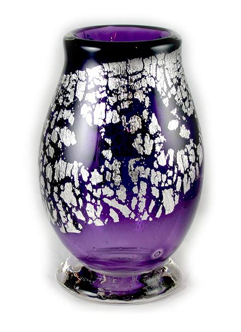 Eshop Purple Vase With Silver Foil Wrap Purple Vase Purple Bottle