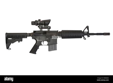 Special Forces Rifle M4 Isolated On A White Background Stock Photo Alamy