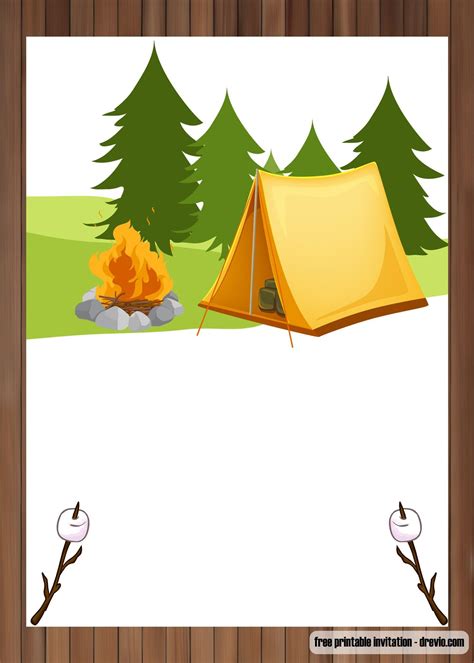 Printable Camping Invitations Templates Free