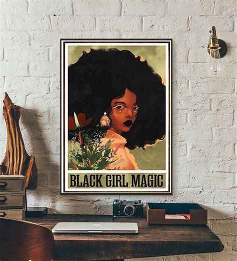 African American Black Girl Magic Poster Black Queen Angel Etsy