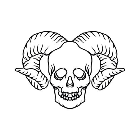 Premium Vector Demon Skull Vector Illustration
