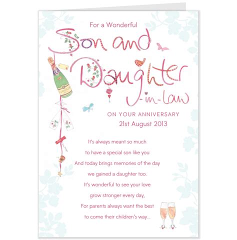 Free Printable Anniversary Cards For Daughter And Son In Law